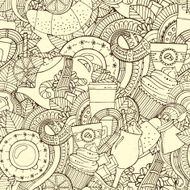 Hand-Drawn Coffee Doodle Vector Illustration Design Template N2