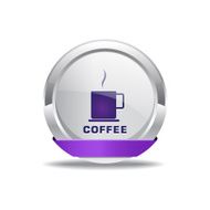 Coffee Sign Purple Vector Icon Button N2
