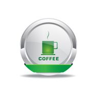 Coffee Sign Green Vector Icon Button N2
