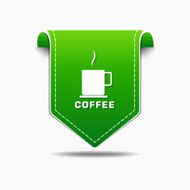 Coffee Sign Green Vector Icon Design N3
