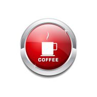 Coffee Sign Red Vector Icon Button N4
