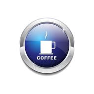 Coffee Sign Blue Vector Icon Button N3