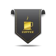 Coffee Sign golden Vector Icon Design N3