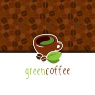 Cup of coffee on a background beans
