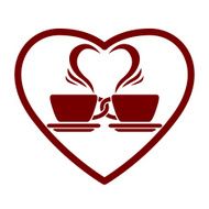 Dating symbol with two coffee cups
