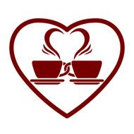 Dating symbol with two coffee cups