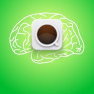 Background of cup coffee and brain