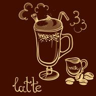 cup of latte coffee