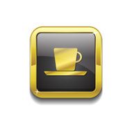 Mug Sign Gold Vector Icon Button N2