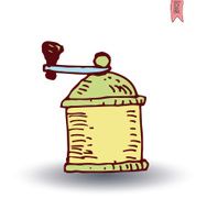 Wooden coffee grinder Vector isolated N2