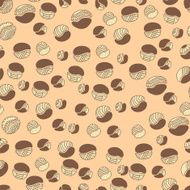 Pattern with doodle coffee beans