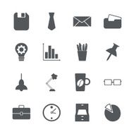 Flat concept set modern design with shadow office icons