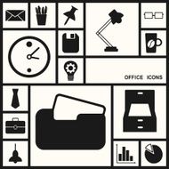 Flat concept set modern design with shadow office icons N2