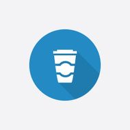 coffee Flat Blue Simple Icon with long shadow
