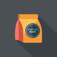 coffee bean flat icon with long shadow eps10 N28