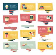 Coffee flat banner background set eps10 N3