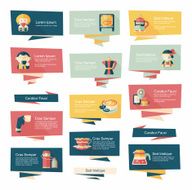 Coffee flat banner background set eps10 N4