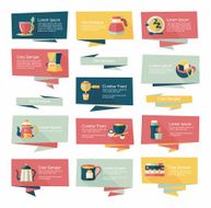 Coffee flat banner background set eps10 N5