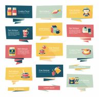 Coffee flat banner background set eps10 N6