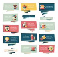 Coffee flat banner background set eps10 N7