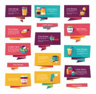 Coffee flat banner background set eps10 N10