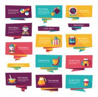 Coffee flat banner background set eps10 N11