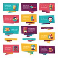 Coffee flat banner background set eps10 N12