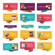 Coffee flat banner background set eps10 N13