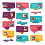 Coffee flat banner background set eps10 N14