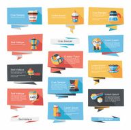 Coffee flat banner background set eps10 N15