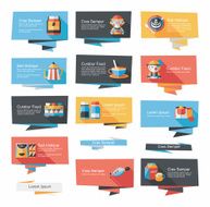 Coffee flat banner background set eps10 N17