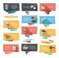 Coffee flat banner background set eps10 N18