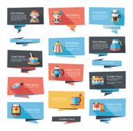 Coffee flat banner background set eps10 N19