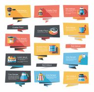 Coffee flat banner background set eps10 N20