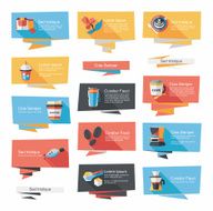 Coffee flat banner background set eps10 N21