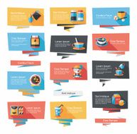 Coffee flat banner background set eps10 N22