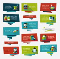Coffee flat banner background set eps10 N25
