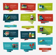 Coffee flat banner background set eps10 N30