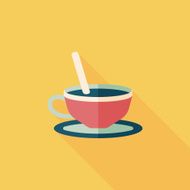 coffee flat icon with long shadow eps10