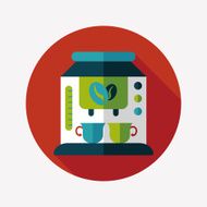 coffee machine flat icon with long shadow eps10