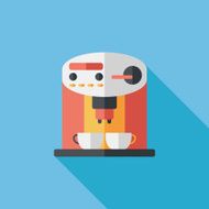 coffee machine flat icon with long shadow eps10 N3