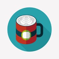 coffee latte art flat icon with long shadow eps10 N4