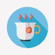 hot tea flat icon with long shadow eps10 N3