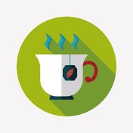 hot tea flat icon with long shadow eps10 N4