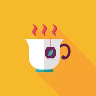 hot tea flat icon with long shadow eps10 N5