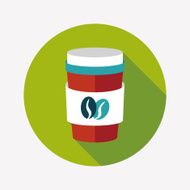 takeaway coffee flat icon with long shadow eps10 N28