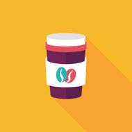 takeaway coffee flat icon with long shadow eps10 N30