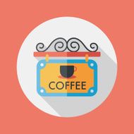 Coffee shop signs flat icon with long shadow eps10 N14