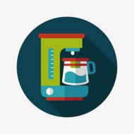 coffee machine flat icon with long shadow eps10 N5
