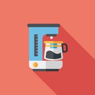 coffee machine flat icon with long shadow eps10 N8